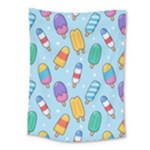 Cute Kawaii Ice Cream Seamless Pattern Medium Tapestry