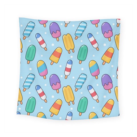 Cute Kawaii Ice Cream Seamless Pattern Square Tapestry (Small) from ArtsNow.com