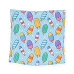 Cute Kawaii Ice Cream Seamless Pattern Square Tapestry (Small)
