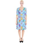 Cute Kawaii Ice Cream Seamless Pattern Wrap Up Cocktail Dress