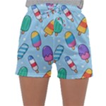 Cute Kawaii Ice Cream Seamless Pattern Sleepwear Shorts