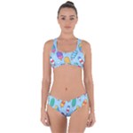Cute Kawaii Ice Cream Seamless Pattern Criss Cross Bikini Set