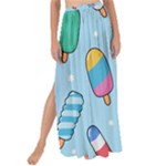 Cute Kawaii Ice Cream Seamless Pattern Maxi Chiffon Tie-Up Sarong