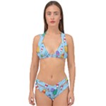 Cute Kawaii Ice Cream Seamless Pattern Double Strap Halter Bikini Set