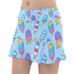 Cute Kawaii Ice Cream Seamless Pattern Classic Tennis Skirt