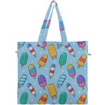 Cute Kawaii Ice Cream Seamless Pattern Canvas Travel Bag