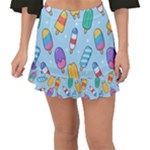 Cute Kawaii Ice Cream Seamless Pattern Fishtail Mini Chiffon Skirt