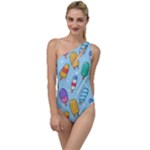 Cute Kawaii Ice Cream Seamless Pattern To One Side Swimsuit