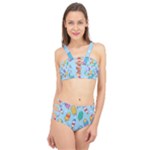 Cute Kawaii Ice Cream Seamless Pattern Cage Up Bikini Set