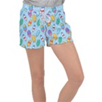 Cute Kawaii Ice Cream Seamless Pattern Women s Velour Lounge Shorts