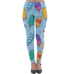 Cute Kawaii Ice Cream Seamless Pattern Lightweight Velour Leggings