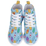 Cute Kawaii Ice Cream Seamless Pattern Women s Lightweight High Top Sneakers