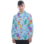 Cute Kawaii Ice Cream Seamless Pattern Men s Front Pocket Pullover Windbreaker