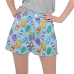 Cute Kawaii Ice Cream Seamless Pattern Women s Ripstop Shorts