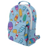 Cute Kawaii Ice Cream Seamless Pattern Flap Pocket Backpack (Small)