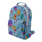 Cute Kawaii Ice Cream Seamless Pattern Flap Pocket Backpack (Large)
