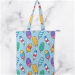 Cute Kawaii Ice Cream Seamless Pattern Double Zip Up Tote Bag