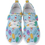 Cute Kawaii Ice Cream Seamless Pattern Men s Velcro Strap Shoes