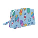 Cute Kawaii Ice Cream Seamless Pattern Wristlet Pouch Bag (Medium)
