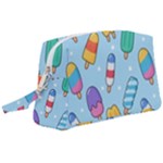 Cute Kawaii Ice Cream Seamless Pattern Wristlet Pouch Bag (Large)