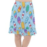 Cute Kawaii Ice Cream Seamless Pattern Fishtail Chiffon Skirt