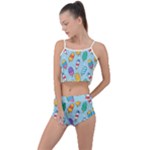 Cute Kawaii Ice Cream Seamless Pattern Summer Cropped Co-Ord Set