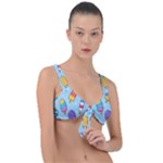Cute Kawaii Ice Cream Seamless Pattern Front Tie Bikini Top