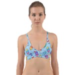 Cute Kawaii Ice Cream Seamless Pattern Wrap Around Bikini Top