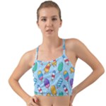 Cute Kawaii Ice Cream Seamless Pattern Mini Tank Bikini Top