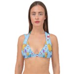 Cute Kawaii Ice Cream Seamless Pattern Double Strap Halter Bikini Top