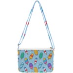 Cute Kawaii Ice Cream Seamless Pattern Double Gusset Crossbody Bag