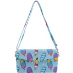 Cute Kawaii Ice Cream Seamless Pattern Removable Strap Clutch Bag