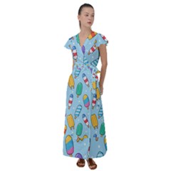 Flutter Sleeve Maxi Dress 