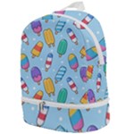 Cute Kawaii Ice Cream Seamless Pattern Zip Bottom Backpack