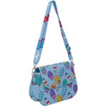 Cute Kawaii Ice Cream Seamless Pattern Saddle Handbag