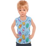 Cute Kawaii Ice Cream Seamless Pattern Kids  Sport Tank Top