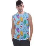 Cute Kawaii Ice Cream Seamless Pattern Men s Regular Tank Top