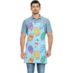 Cute Kawaii Ice Cream Seamless Pattern Kitchen Apron