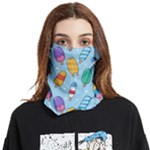 Cute Kawaii Ice Cream Seamless Pattern Face Covering Bandana (Two Sides)