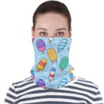 Cute Kawaii Ice Cream Seamless Pattern Face Seamless Bandana (Adult)