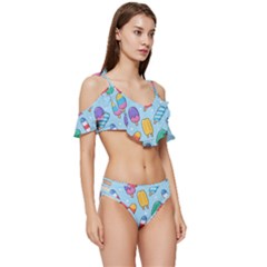 Ruffle Edge Tie Up Bikini Set	 