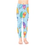 Cute Kawaii Ice Cream Seamless Pattern Kids  Classic Winter Leggings