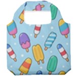 Cute Kawaii Ice Cream Seamless Pattern Foldable Grocery Recycle Bag