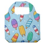 Cute Kawaii Ice Cream Seamless Pattern Premium Foldable Grocery Recycle Bag