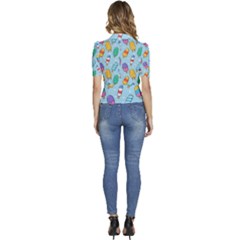 Puffed Short Sleeve Button Up Jacket 