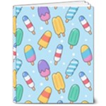 Cute Kawaii Ice Cream Seamless Pattern 8  x 10  Hardcover Notebook