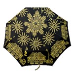 Maya Style Gold Linear Totem Icons Folding Umbrellas