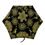 Maya Style Gold Linear Totem Icons Mini Folding Umbrellas