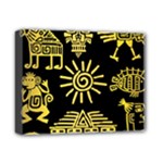 Maya Style Gold Linear Totem Icons Deluxe Canvas 14  x 11  (Stretched)
