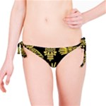Maya Style Gold Linear Totem Icons Bikini Bottoms